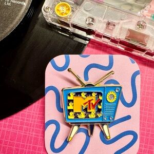 New MTV Music Television Nostalgia Retro 80s Style Enamel Pin - 1.50” x 1.25”